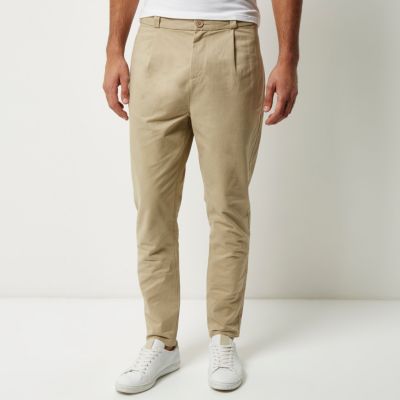 Light brown relaxed tapered trousers